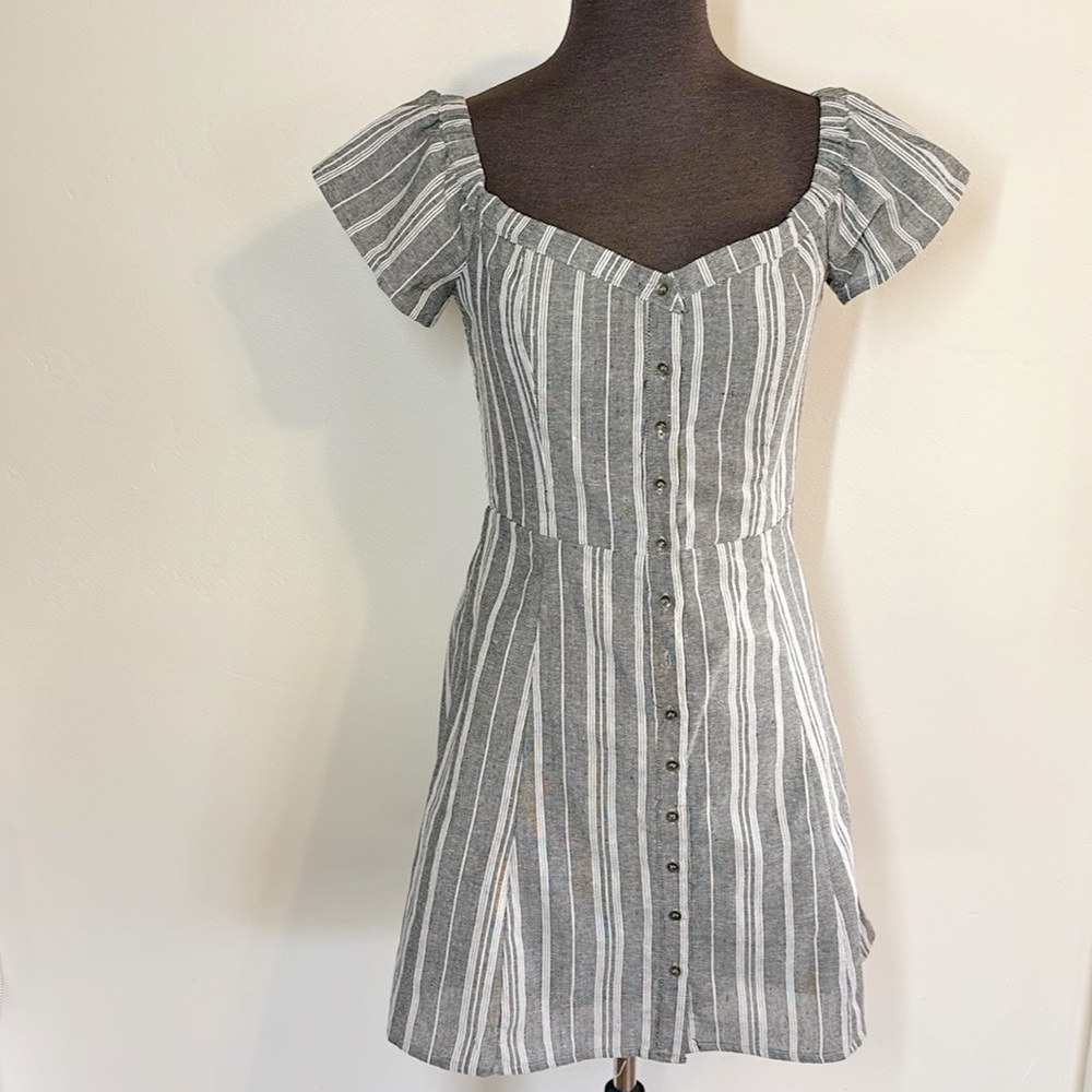 Heartloom Linen & Cotton Striped Mini Dress